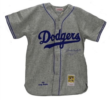 Sandy Koufax Signed and inscribed 1955  Brooklyn Dodgers Mitchell and Ness Jersey